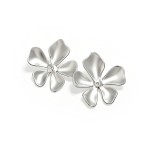 Minimalist Retro S925 Silver 3D Petal Flower Stud Earrings