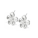 Minimalist Retro S925 Silver 3D Petal Flower Stud Earrings