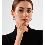 Vintage Textured Hammered Irregular Circle S925 Silver Hoop Earrings