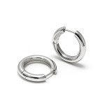 Classic Minimalist Smooth Plain S925 Silver Hoop Earrings, Unisex Daily Staple