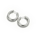 Classic Minimalist Smooth Plain S925 Silver Hoop Earrings, Unisex Daily Staple