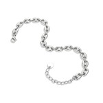 Bracelet en argent S925 à maillons museau de cochon polis, bijou de poignet minimaliste, moderne et audacieux