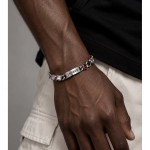 Pulsera de plata S925 con eslabones de placa grabada vintage, incrustada con circón cúbico colorido de múltiples formas, joyería de muñeca audaz y ecléctica