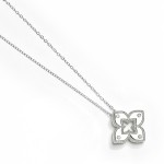 Collier en argent S925 avec fleur à quatre feuilles creuse et zircone cubique sertie pavé, élégant et brillant, bijou de cou luxueux