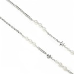 Niche Pig Nose Link Pearl S925 Silver Necklace, Star Bow Heart Pendant Sweet Cool Statement Neck Jewelry